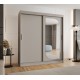 Szafa przesuwna garderoba z lustrem do sypialni LUCY 180 artisan, biały, czarny, kaszmir, sonoma