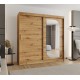 Szafa przesuwna garderoba z lustrem do przedpokoju LUCY 200 artisan, biały, czarny, kaszmir, sonoma