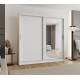 Szafa przesuwna garderoba z lustrem do przedpokoju LUCY 200 artisan, biały, czarny, kaszmir, sonoma