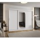Szafa przesuwna trzydrzwiowa garderoba z lustrem i drążkami LUCY 250 artisan, biały, czarny, kaszmir, sonoma