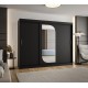 Szafa przesuwna trzydrzwiowa garderoba z lustrem i drążkami LUCY 250 artisan, biały, czarny, kaszmir, sonoma