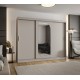 Szafa przesuwna trzydrzwiowa garderoba z lustrem i drążkami LUCY 250 artisan, biały, czarny, kaszmir, sonoma