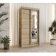 Szafa przesuwna garderoba z lustrem do salonu SPOTI 100 artisan, biały, czarny, kaszmir, sonoma