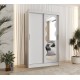 Szafa przesuwna garderoba z lustrem do salonu SPOTI 120 artisan, biały, czarny, kaszmir, sonoma