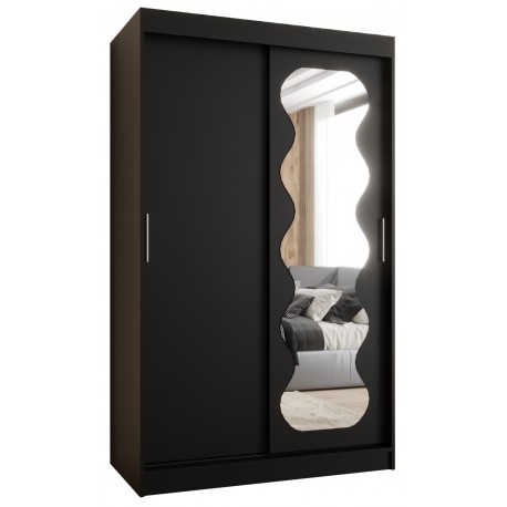Szafa przesuwna garderoba z lustrem do salonu SPOTI 120 artisan, biały, czarny, kaszmir, sonoma, orzech