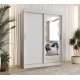 Szafa przesuwna garderoba z lustrem do salonu SPOTI 150 artisan, biały, czarny, kaszmir, sonoma