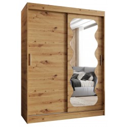 Szafa przesuwna garderoba z lustrem do salonu SPOTI 150 artisan, biały, czarny, kaszmir, sonoma