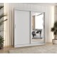 Szafa przesuwna garderoba z lustrem do sypialni SPOTI 180 artisan, biały, czarny, kaszmir, sonoma