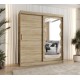 Szafa przesuwna garderoba z lustrem do sypialni SPOTI 180 artisan, biały, czarny, kaszmir, sonoma