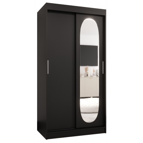 Szafa przesuwna garderoba z lustrem do kawalerki ROYAL 100 artisan, biały, czarny, kaszmir, sonoma, orzech
