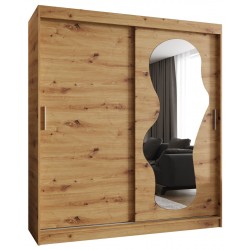 Szafa przesuwna garderoba z lustrem do sypialni ULTRA 180 artisan, biały, czarny, kaszmir, sonoma