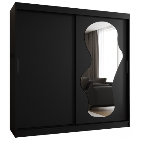 Szafa przesuwna garderoba z lustrem do przedpokoju ULTRA 200 artisan, biały, czarny, kaszmir, sonoma, orzech