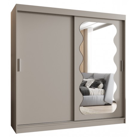 Szafa przesuwna garderoba z lustrem do przedpokoju SPOTI 200 artisan, biały, czarny, kaszmir, sonoma, orzech