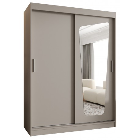 Szafa przesuwna garderoba z lustrem i półkami MOKA 150 artisan, biały, czarny, kaszmir, sonoma, orzech