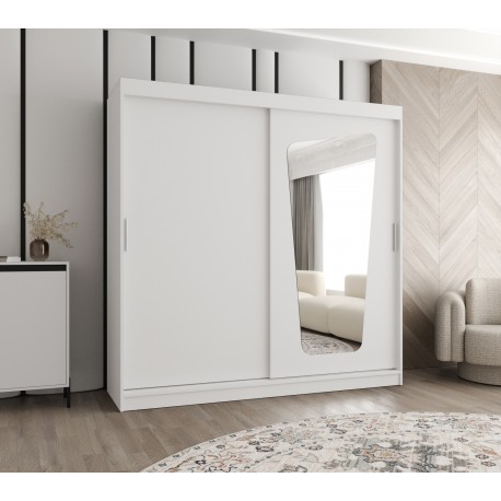Szafa przesuwna garderoba z lustrem do przedpokoju MOKA 200 artisan, biały, czarny, kaszmir, sonoma