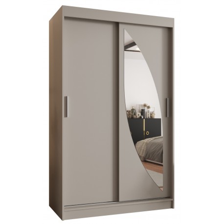 Szafa przesuwna garderoba z lustrem do salonu MILO 120 artisan, biały, czarny, kaszmir, sonoma, orzech