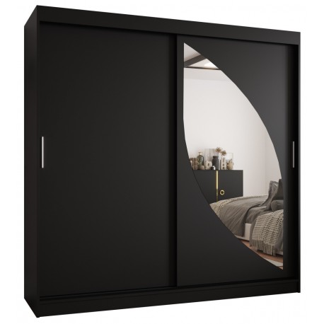 Szafa przesuwna garderoba z lustrem do przedpokoju MILO 200 artisan, biały, czarny, kaszmir, sonoma, orzech