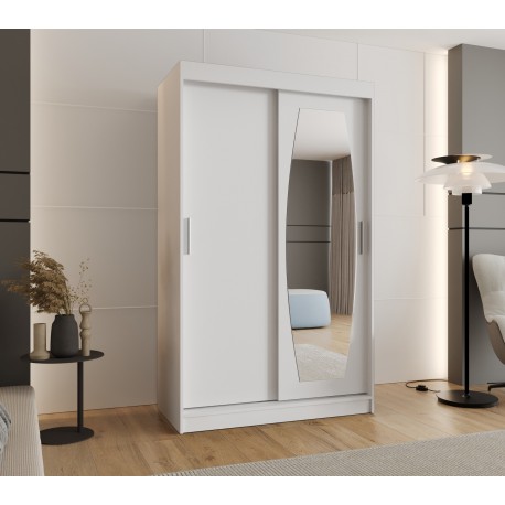 Szafa przesuwna garderoba z lustrem do salonu ROSSA 120 artisan, biały, czarny, kaszmir, sonoma