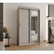 Szafa przesuwna garderoba z lustrem do salonu ROSSA 120 artisan, biały, czarny, kaszmir, sonoma