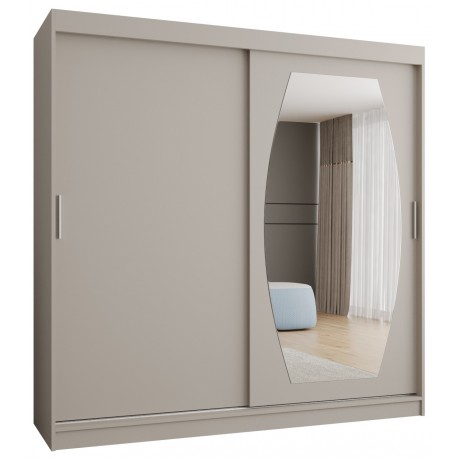 Szafa przesuwna garderoba z lustrem do przedpokoju ROSSA 200 artisan, biały, czarny, kaszmir, sonoma, orzech