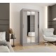 Szafa przesuwna garderoba z lustrem i drążkiem RUBINO T1 100 kaszmir orzech