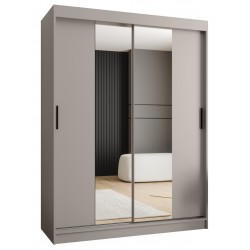 Szafa przesuwna garderoba z lustrem i drążkiem RUBINO T1 150 kaszmir