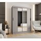 Szafa przesuwna garderoba z lustrem i drążkiem RUBINO T1 150 kaszmir