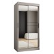 Szafa przesuwna garderoba z lustrem i drążkiem RUBINO T3 100 kaszmir