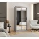 Szafa przesuwna garderoba z lustrem i drążkiem RUBINO T3 100 kaszmir