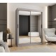 Szafa przesuwna garderoba z lustrem i drążkiem RUBINO T3 150 kaszmir