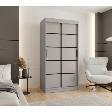 Szafa przesuwna garderoba z drążkiem RUBINO V1 100 kaszmir