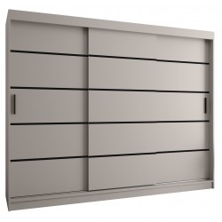 Szafa przesuwna garderoba z drążkiem RUBINO V1 250 kaszmir