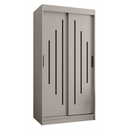 Szafa przesuwna garderoba z drążkiem RUBINO Y 100 kaszmir orzech warmia