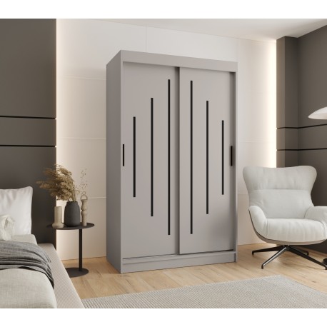 Szafa przesuwna garderoba z drążkiem RUBINO Y 120 kaszmir orzech warmia