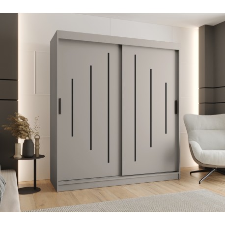 Szafa przesuwna garderoba z drążkiem RUBINO Y 180 kaszmir orzech warmia