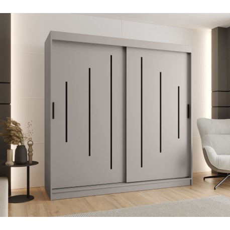 Szafa przesuwna garderoba z drążkiem RUBINO Y 200 kaszmir