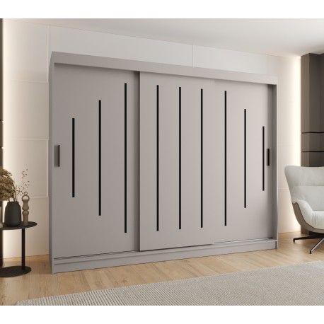 Szafa przesuwna garderoba z drążkiem RUBINO Y 250 kaszmir