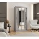 Szafa przesuwna garderoba z lustrem i drążkiem RUBINO Y1 100 kaszmir