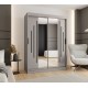 Szafa przesuwna garderoba z lustrem i drążkiem RUBINO Y1 150 kaszmir