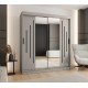 Szafa przesuwna garderoba z lustrem i drążkiem RUBINO Y1 180 kaszmir