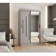 Szafa przesuwna garderoba z lustrem i drążkiem RUBINO Y2 120 kaszmir
