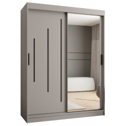 Szafa przesuwna garderoba z lustrem i drążkiem RUBINO Y2 150 kaszmir