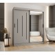 Szafa przesuwna garderoba z lustrem i drążkiem RUBINO Y2 180 kaszmir