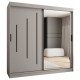 Szafa przesuwna garderoba z lustrem i drążkiem RUBINO Y2 200 kaszmir