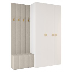 Garderoba Szafa COMO 1 120 głębokość 42 cm z dołkiem tapicerowanym wysokość 245,5 cm