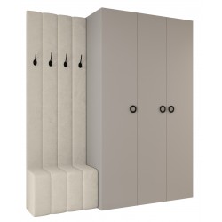Garderoba Szafa COMO 1 140 głębokość 42 cm z dołkiem tapicerowanym wysokość 245,5 cm