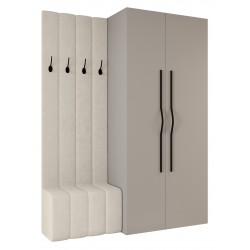 Garderoba Szafa COMO 2 110 głębokość 42 cm z dołkiem tapicerowanym wysokość 245,5 cm