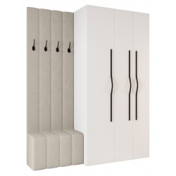 Garderoba Szafa COMO 2 120 głębokość 42 cm z dołkiem tapicerowanym wysokość 245,5 cm
