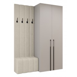 Garderoba Szafa COMO 3 100 głębokość 42 cm z dołkiem tapicerowanym wysokość 245,5 cm