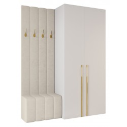 Garderoba Szafa COMO 3 110 głębokość 42 cm z dołkiem tapicerowanym wysokość 245,5 cm